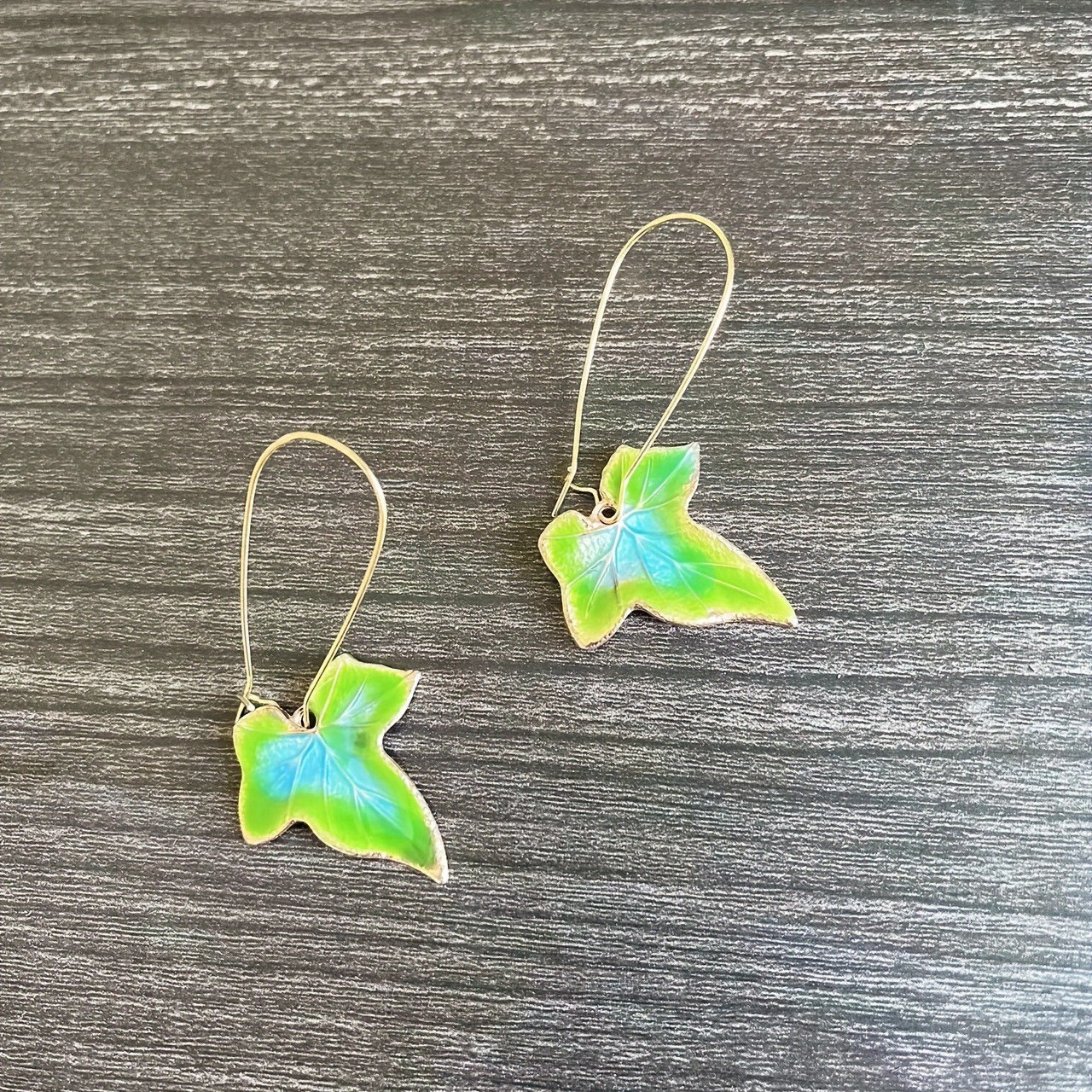 Green Maple Leaf Simple Vintage Earrings