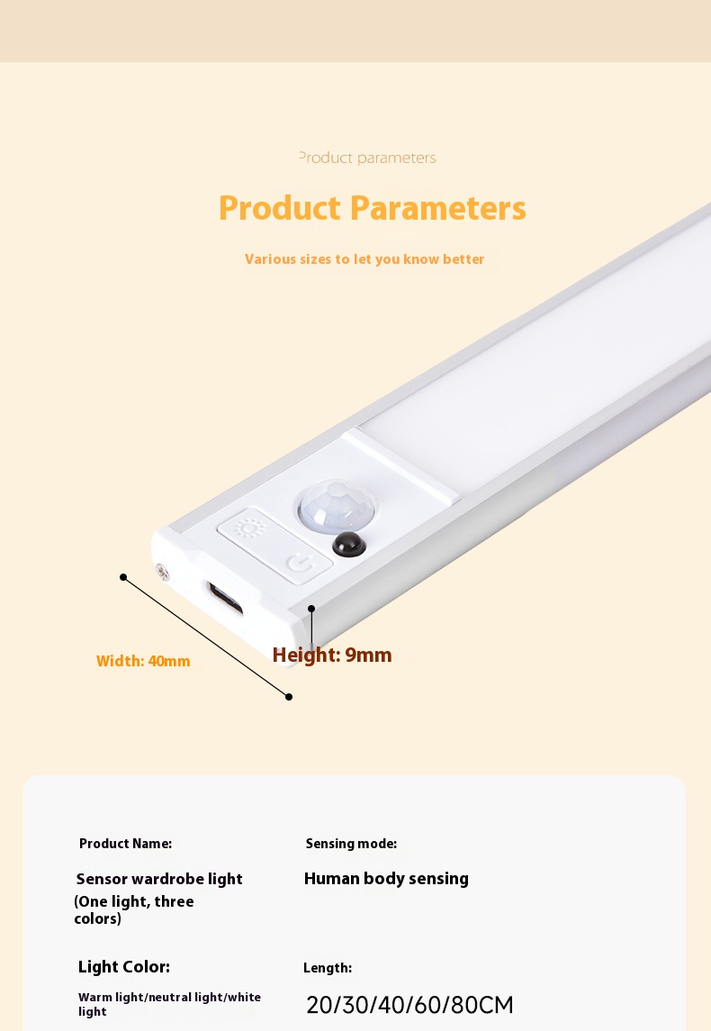 Title 13, LED Cabinet Light With Rechargeable Intelligent...