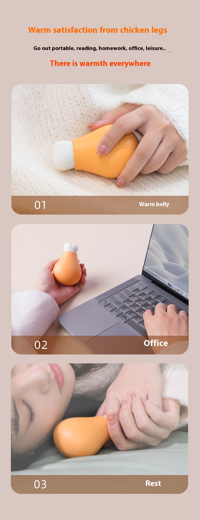 Title 10, Chicken Leg Hand Warmer Portable Two-in-one USB...