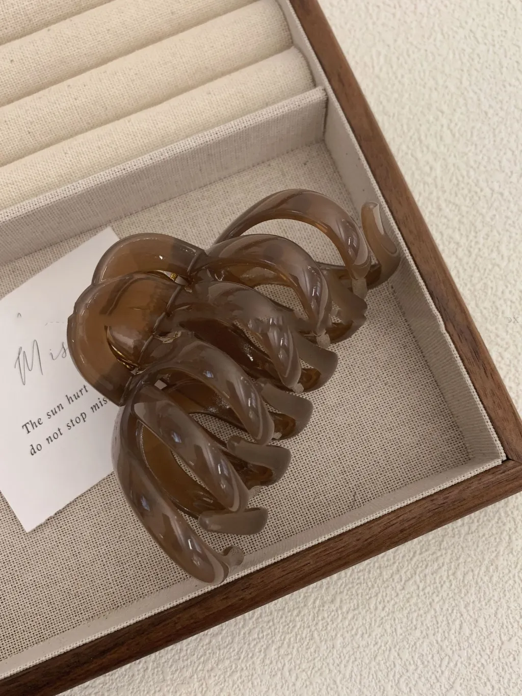 French Elegance Large Pumpkin Hair Claw Back Head - Transparent Brown