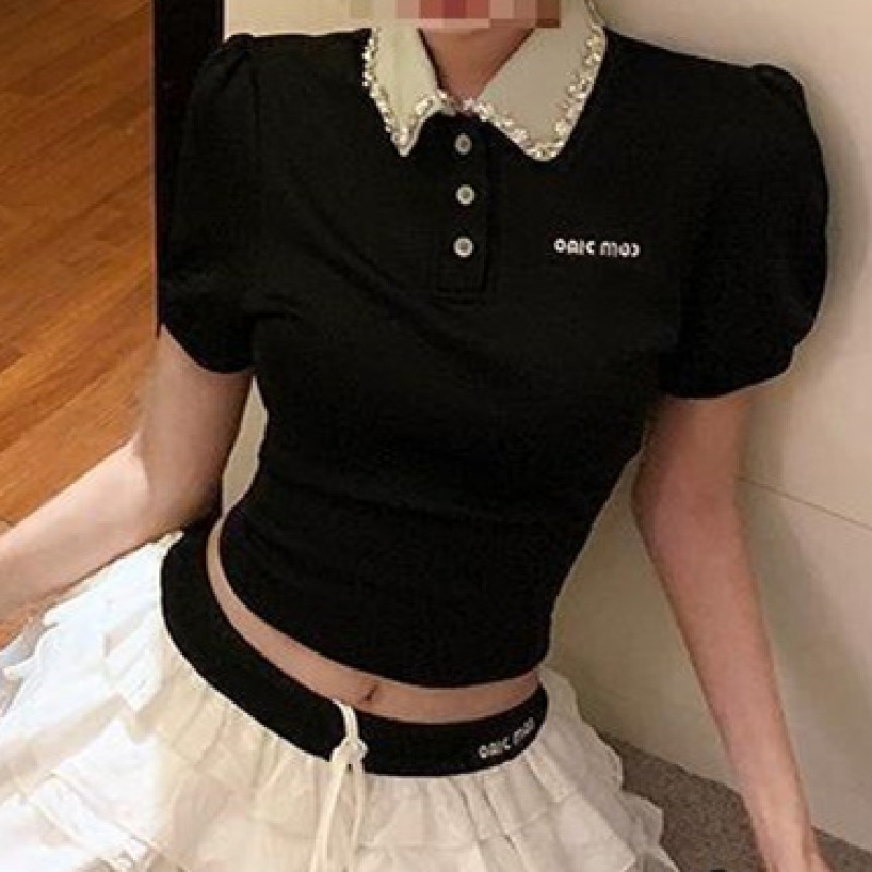 Women's Fashion Slim-fit Letter-printing Short Top