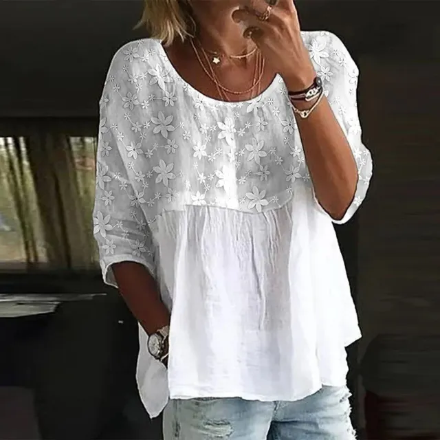 Summer Plus Size Round Neck Striped Casual T shirt 2 Models D763 - Shop at LoveMi