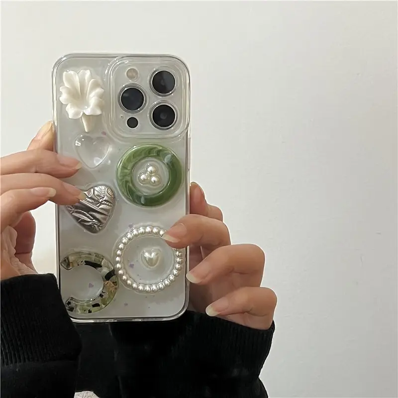Retro Special-shaped Gem Epoxy Phone Case All-inclusive Drop-resistant Protective Cover
