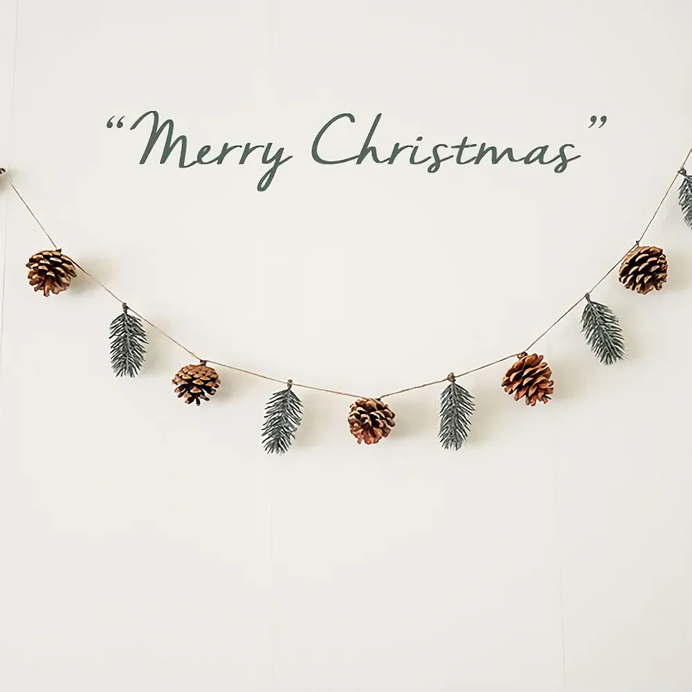 Christmas Pine Cone Pine Needle Latte Art Holiday Show Window Decoration Pendant - Christmas Pinecone Flower