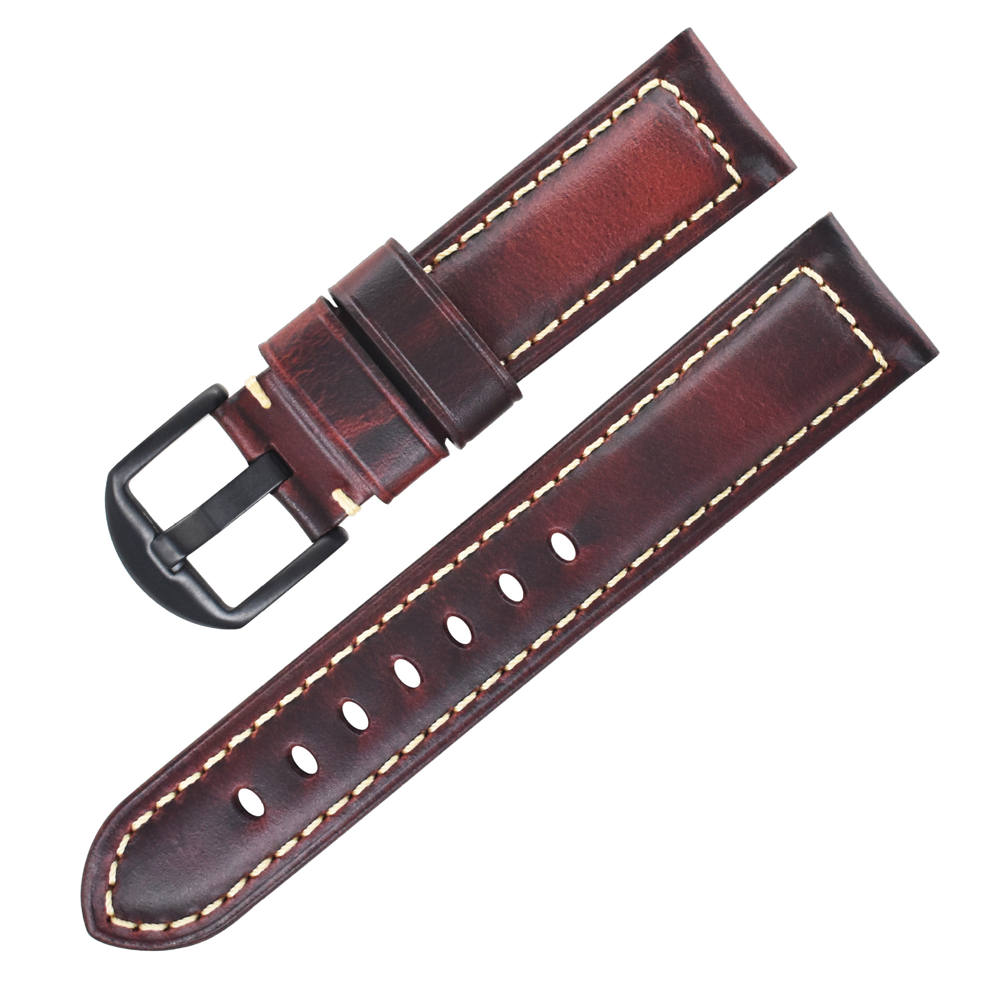 Wine red black buckle