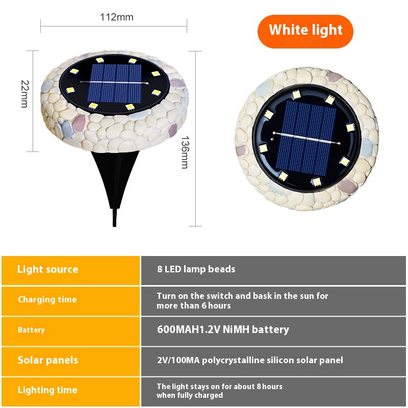 8LED Goose Stone White Light