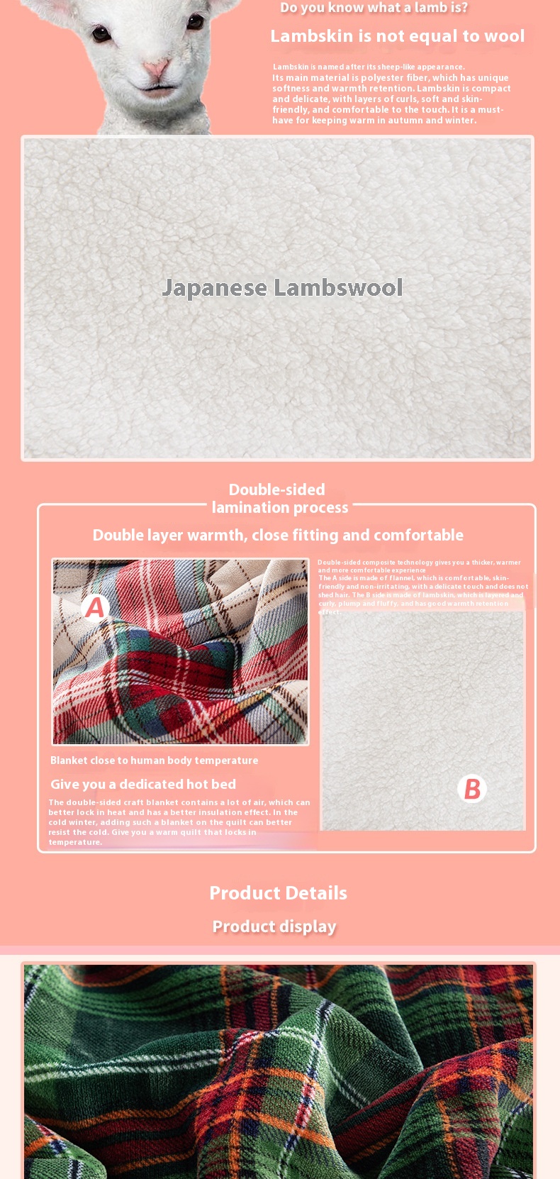 Title 5, Flannel Double Layer Wave Lamb Blanket