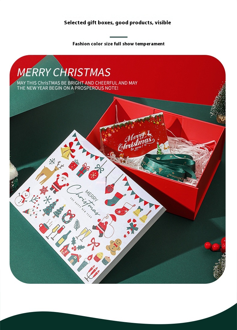 Title 6, Christmas Gift Box Color Santa Claus Packaging Box