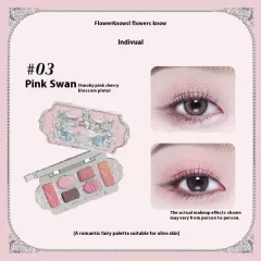 Matte Thin And Glittering Pearlescent New Six Color Eyeshadow Palette - 03 Pink Swan - View 1