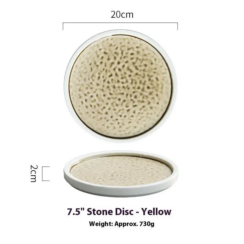 Creative Ceramic Round Plate Retro Large Plate Dish