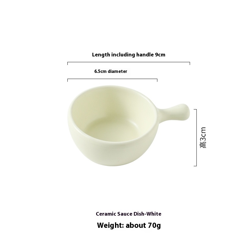 Handle Saucer Dish Milky White