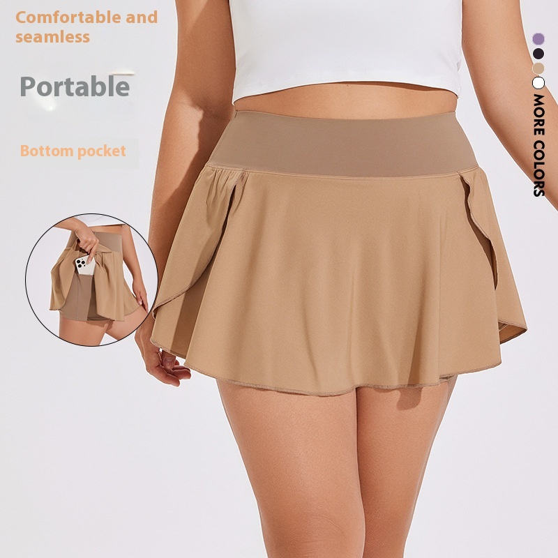 Plus Size High Waist Running Sports Short Skirt Women's Fitness Pants Yoga Skirt