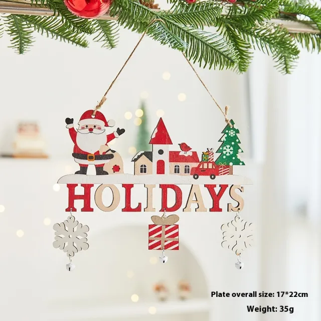 Christmas Tree Ornaments Christmas Wooden English Letter Card Ornaments Holiday - Shop at LoveMi