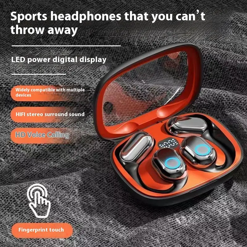 Ear-mounted Digital Display Binaural Sports Long Endurance Bluetooth Headset