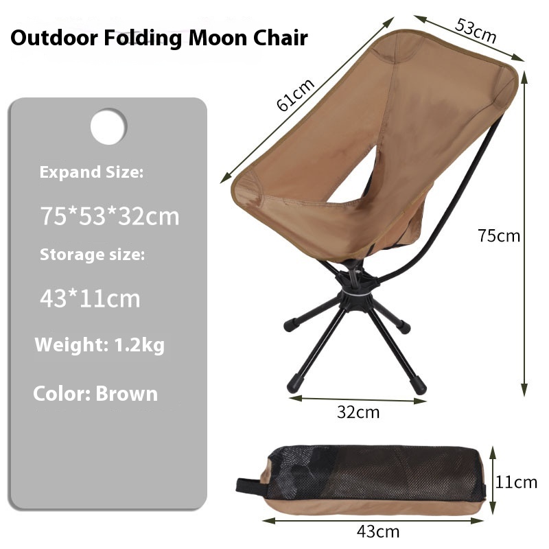 Title 1, Outdoor 360-degree Rotating Folding Chair Alumi...