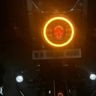 7-inch Off-road Modification Skull Head Far And Near Turn Light