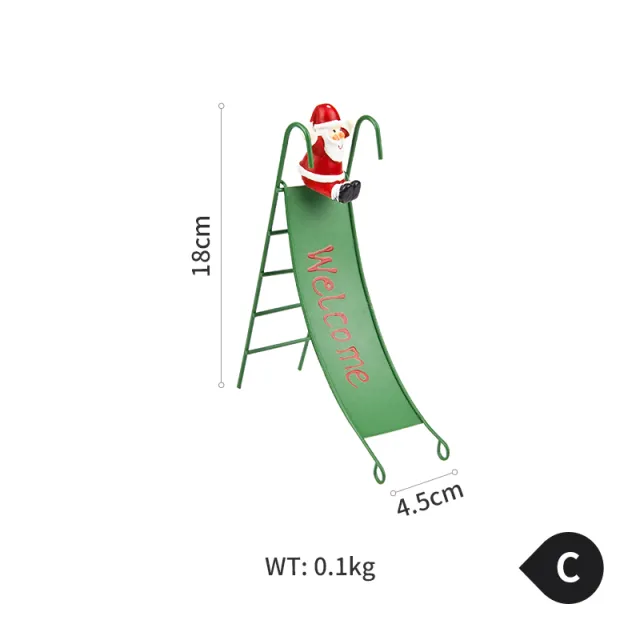 Cute Christmas Iron Slide Ornaments Show Window Decorations C Green Slide For The Elderly - Shop at LoveMi