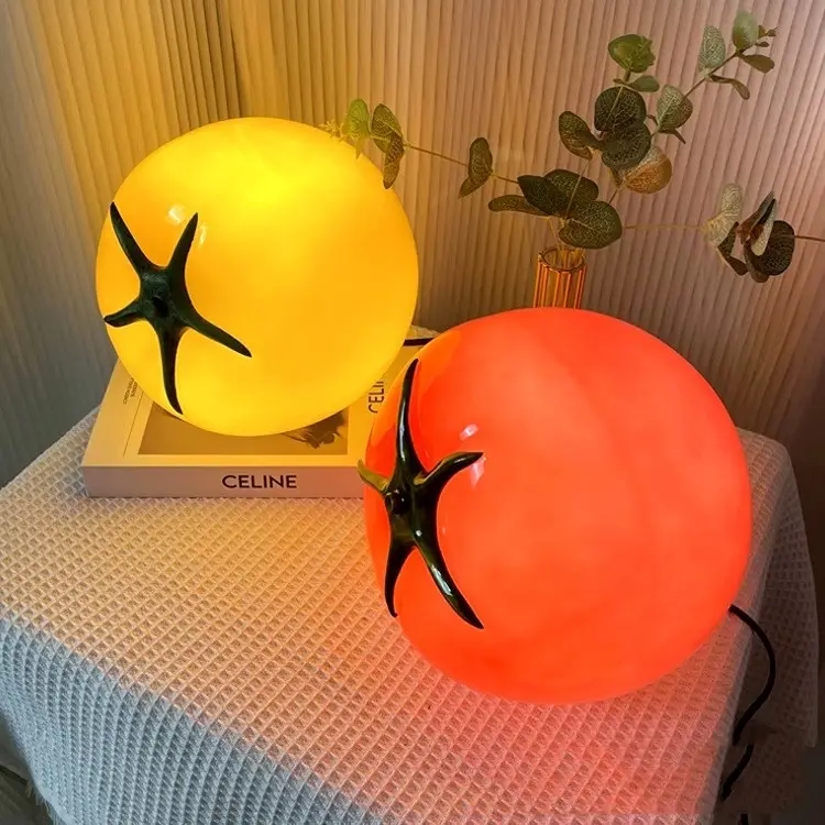 Cooked Tomato Creative Small Night Lamp Bedside Atmospheric Table Lamp