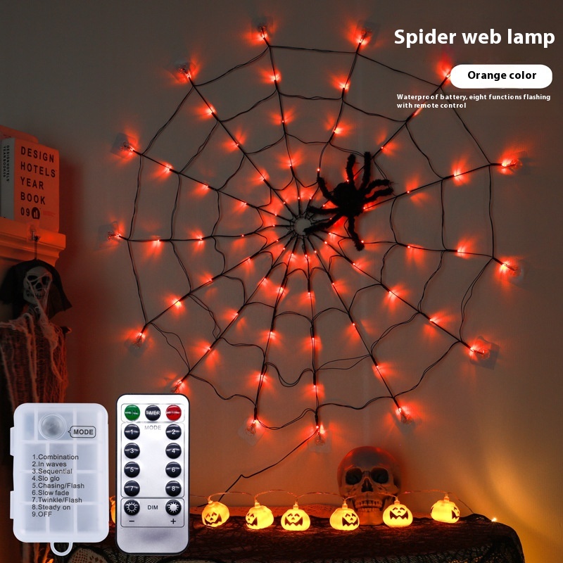 Cobweb Lamp Battery Orange