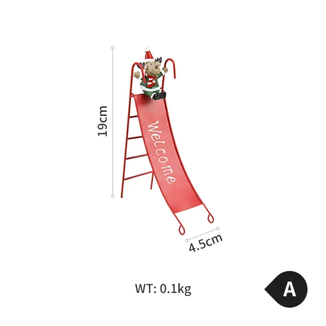 Cute Christmas Iron Slide Ornaments Show Window Decorations A Reindeer Red Slide - Shop at LoveMi