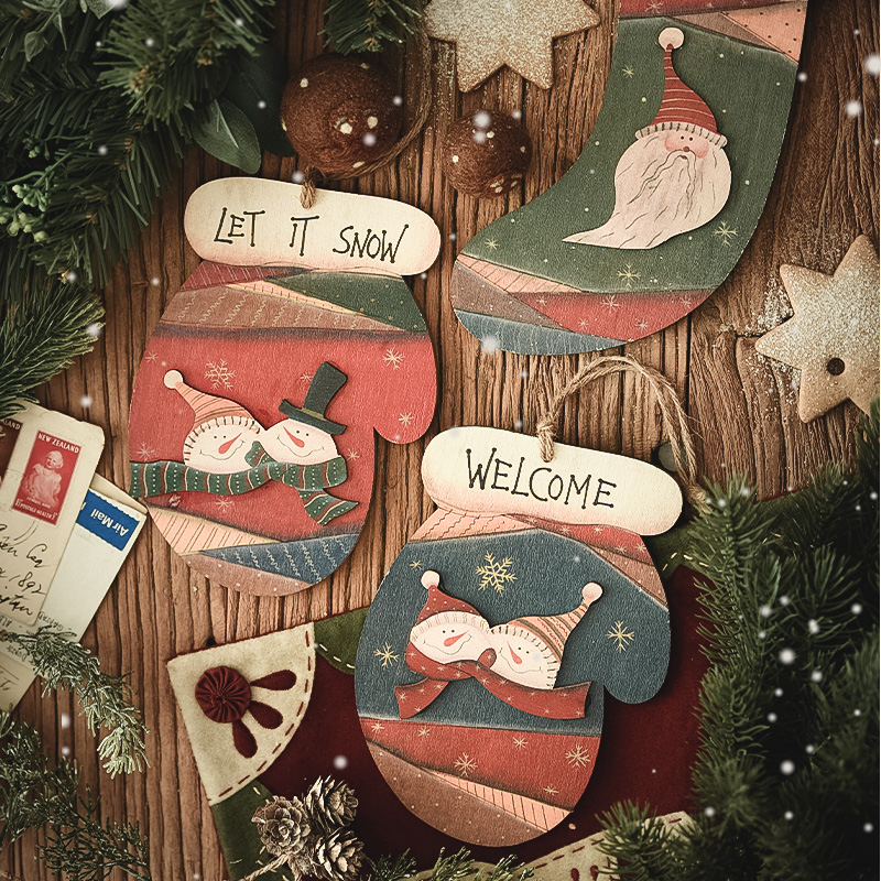 Title 3, Wall Decoration Christmas Wooden Ornaments