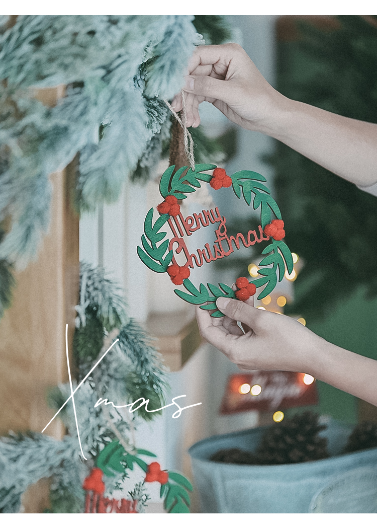 Title 1, Wood Piece Garland Christmas Wooden Small Pendant