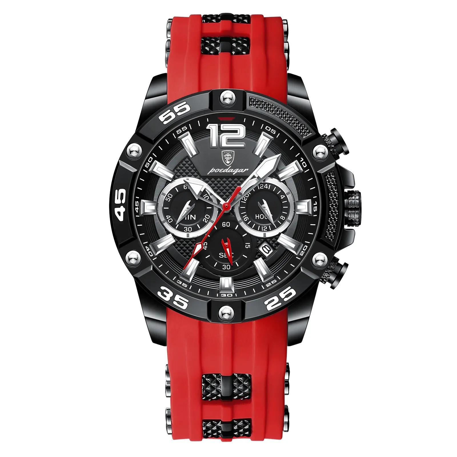 Multifunctional Men's Watch Silicone Band Quartz Wrist