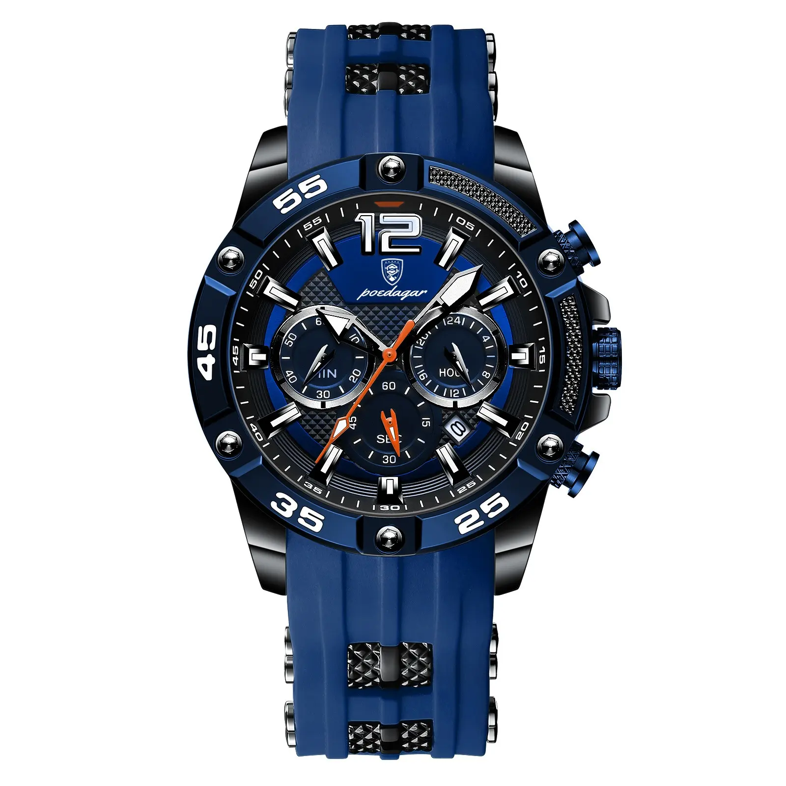 Multifunctional Men's Watch Silicone Band Quartz Wrist