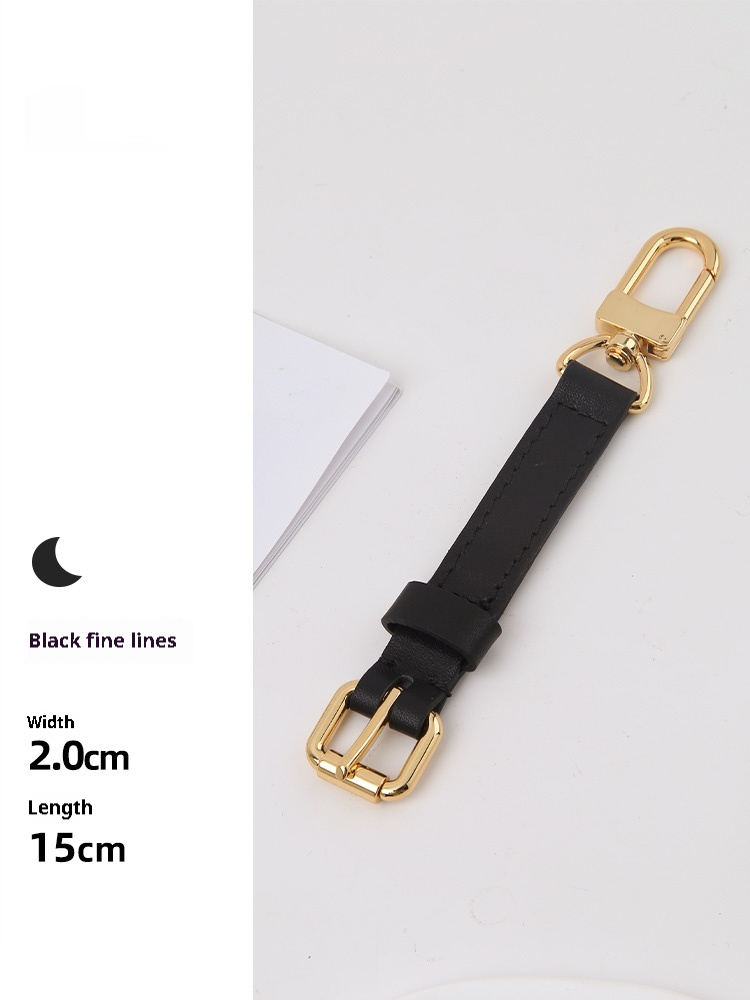 Black 200X1.5CM gold buckle