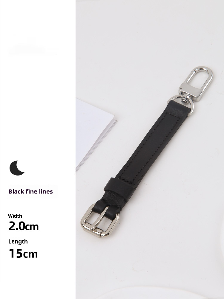 Black 200X1.5CM silver buckle