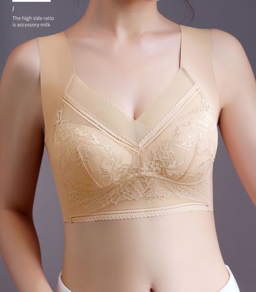 Title 4, Ice Silk Lace Thin Seamless Back Shaping Bra