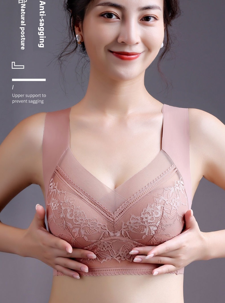 Title 3, Ice Silk Lace Thin Seamless Back Shaping Bra