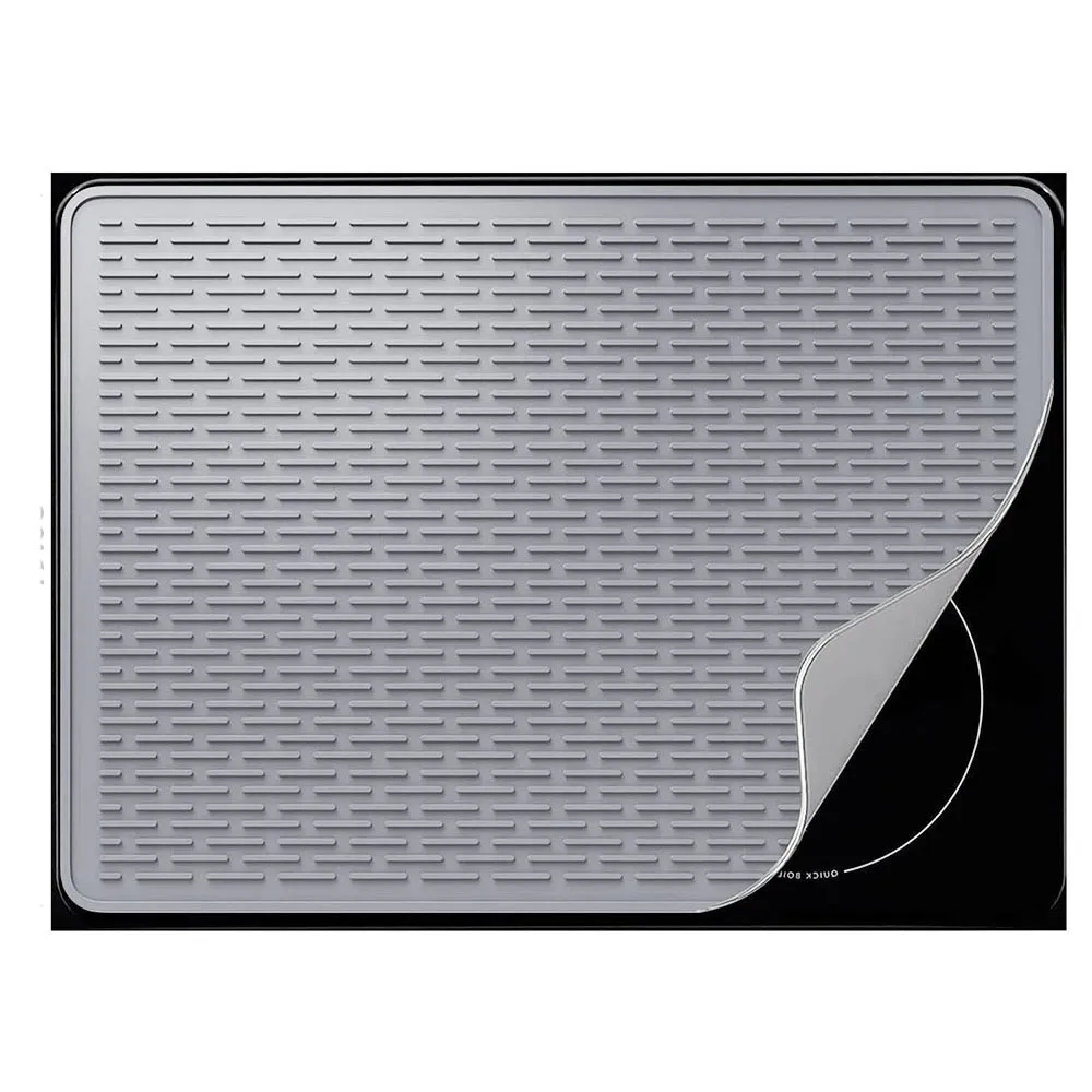 Multifunctional Silicone Stove Kitchen Drain Protective Pad - Light Gray
