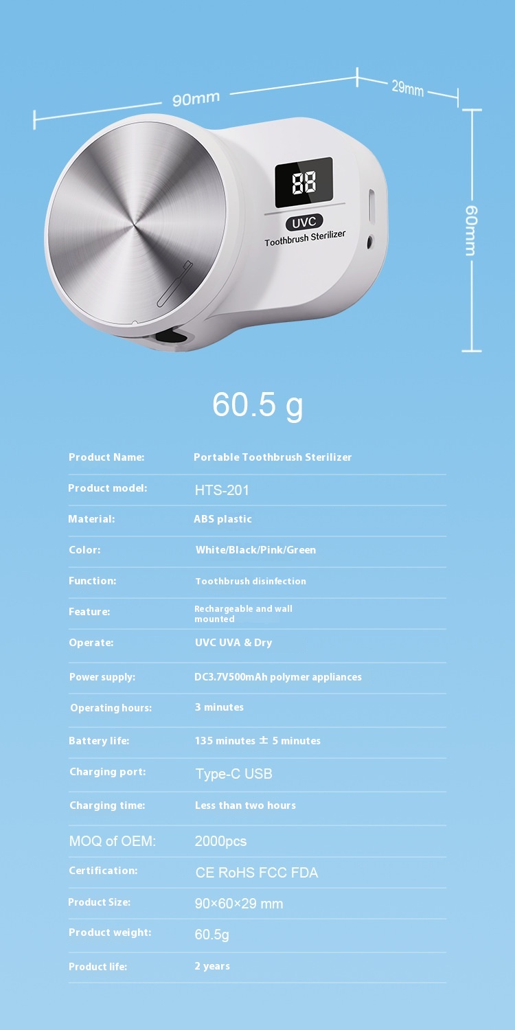 Title 3, Intelligente UV-sterilisator voor één tandenbor...