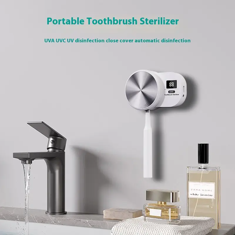 Single Toothbrush Sterilizer Intelligent Uv Uv Drying Sterilization Toothbrush Disinfection Box Toothbrush Holder In Bathroom