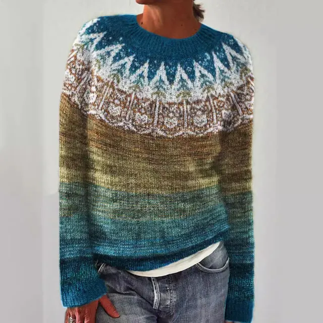 3D Women's Printed Wear Round Neck Soft Sweater Multicolor - Shop at LoveMi