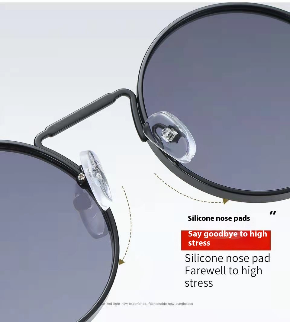 Title 7, Round Spring Mirror Leg Metal Sunglasses