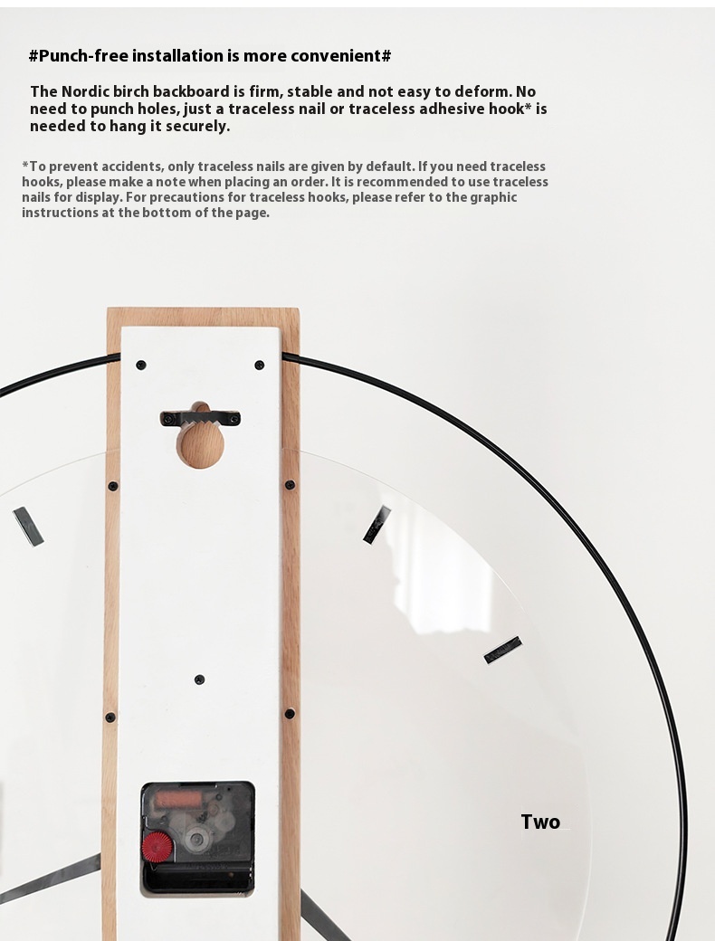 Title 5, Simple Modern Solid Wood Mute Circle Clock