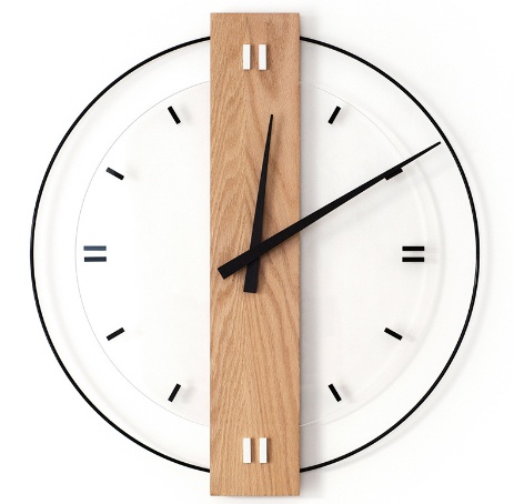 Title 1, Simple Modern Solid Wood Mute Circle Clock