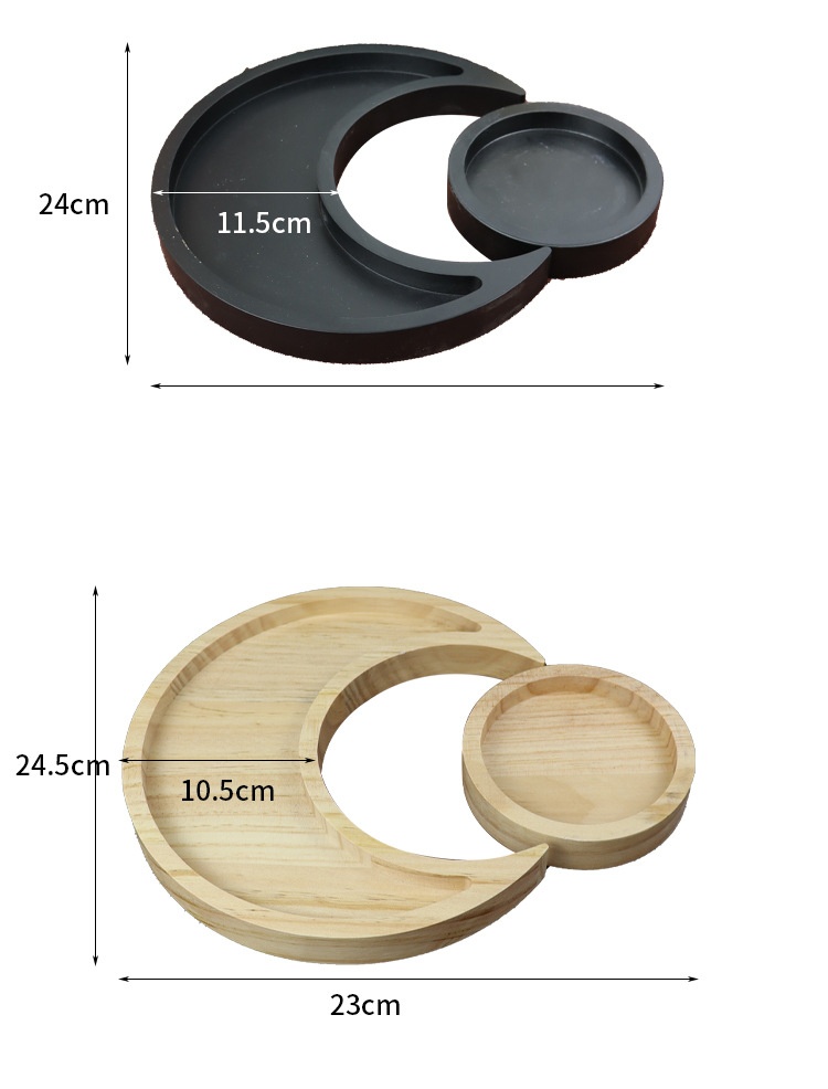 Title 8, Wooden Desktop Retro Moon Tray Household Fruit ...