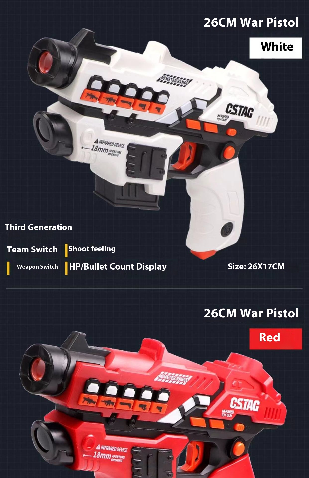 Title 6, Canhui Red Line-to-line Battle Pistol Toy Induc...