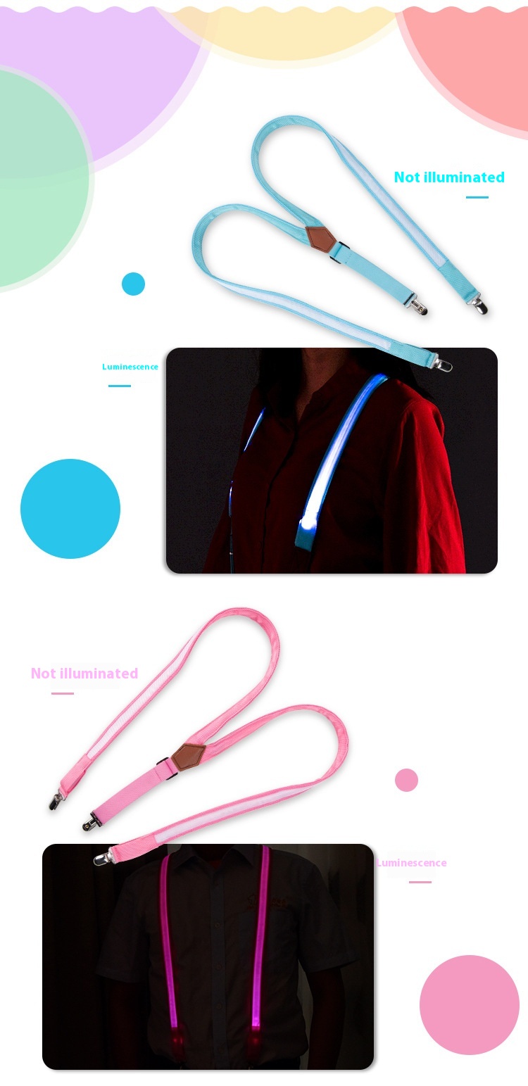 Title 7, LED Luminous Suspenders Creative Light Guide Ou...