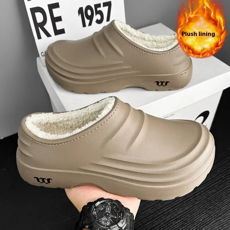 Autumn And Winter Cotton Shoes Fleece-lined Warm