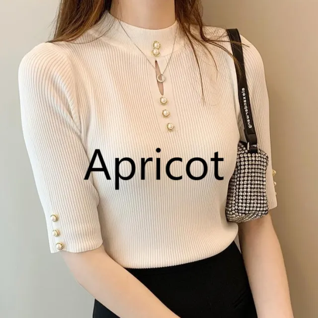 Thin Half sleeve Knitted Jacket For Niche Wear Apricot - Shop at LoveMi
