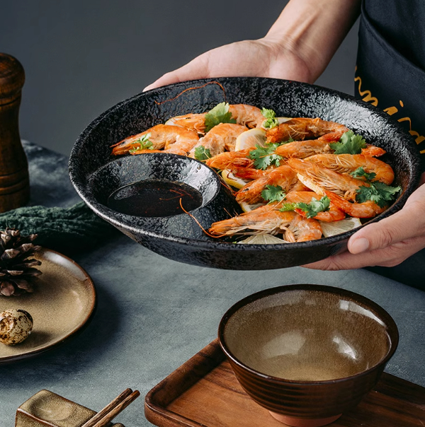 Title 5, Japanese-style Ceramic Dumpling Plate With Vine...