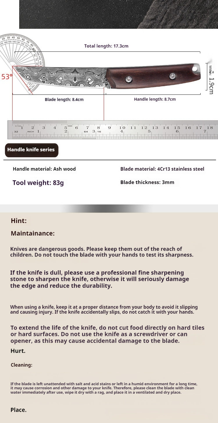 Title 2, Mehrzweckmesser mit Damaststahlmuster und Schei...