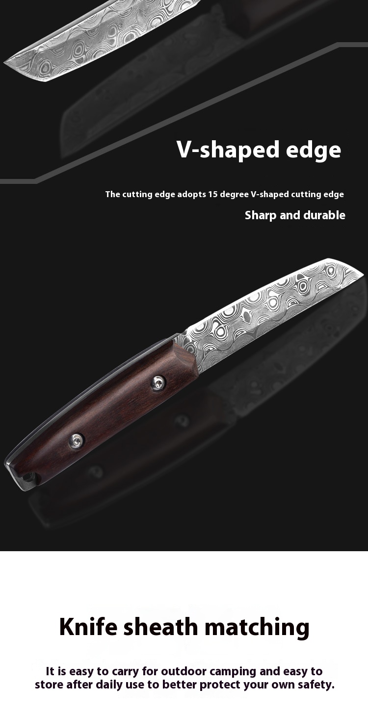 Title 7, Damascus Steel Pattern Knife Multi-purpose With...