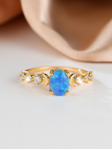 Champagne gold and blue Opal