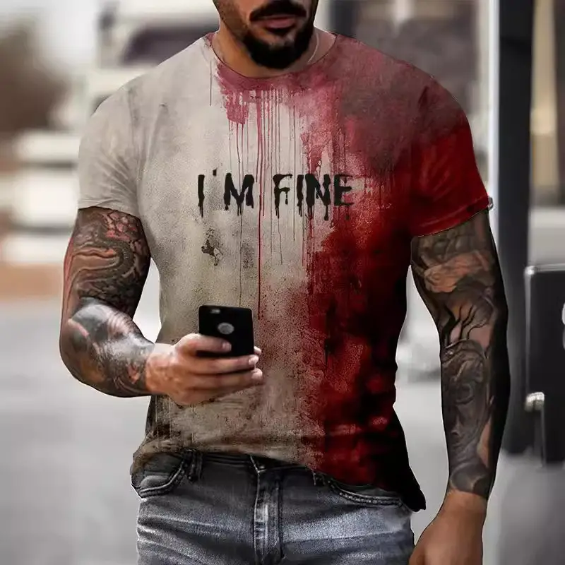 New 3D Digital Printing Casual Fashion Short Sleeve