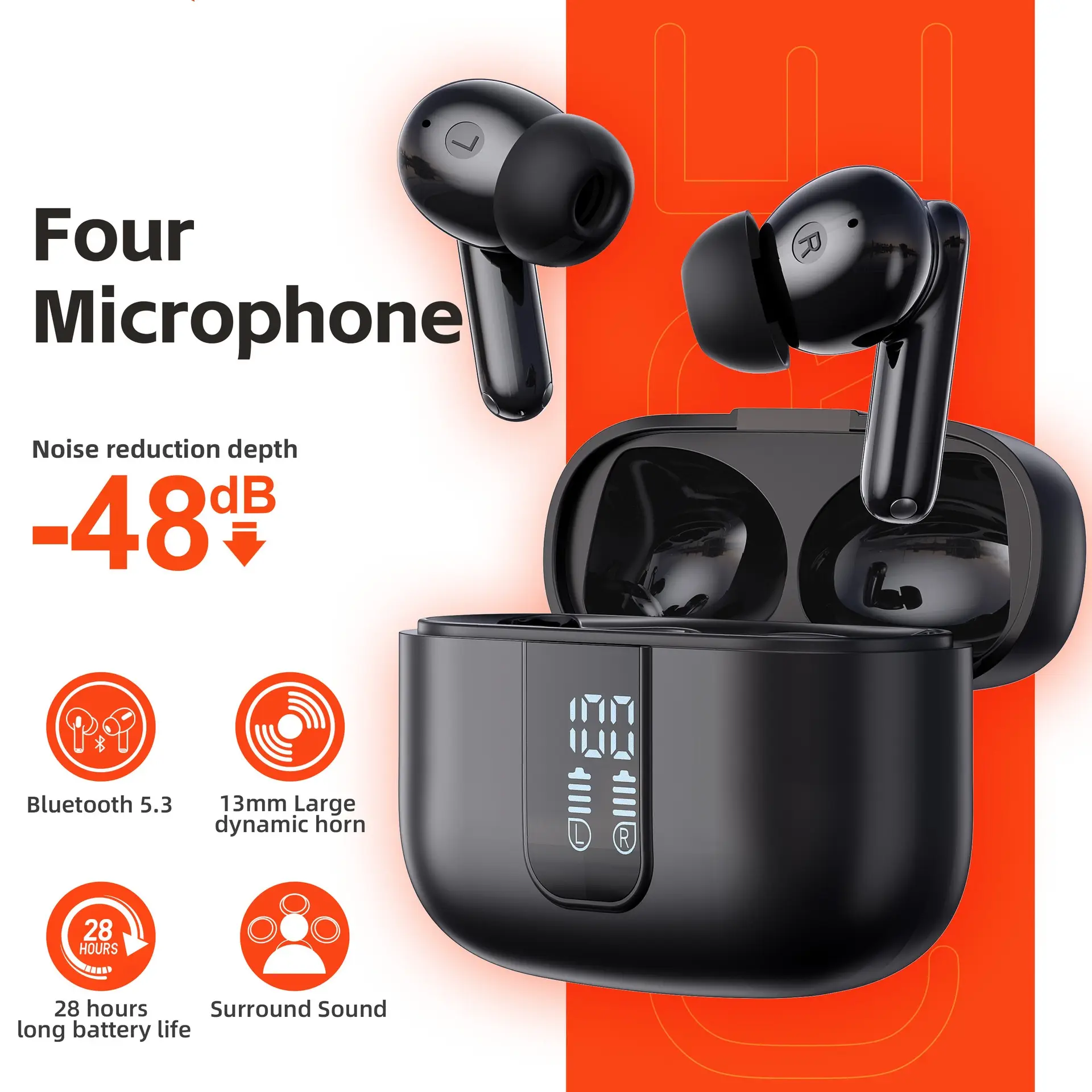 Digital Display In-ear Wireless Bluetooth Headset